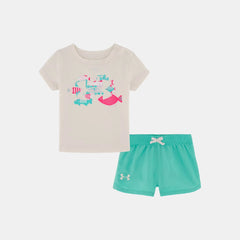 UA Fish Logo Newborn Girls' Shorts Set