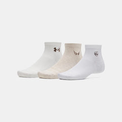 UA Sportstyle Cotton Unisex 3-Pack Quarter Socks