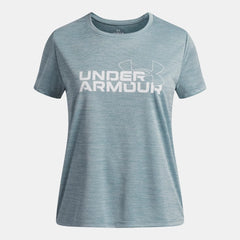 UA Tech™ Twist Wordmark Logo Girls' Short Sleeve