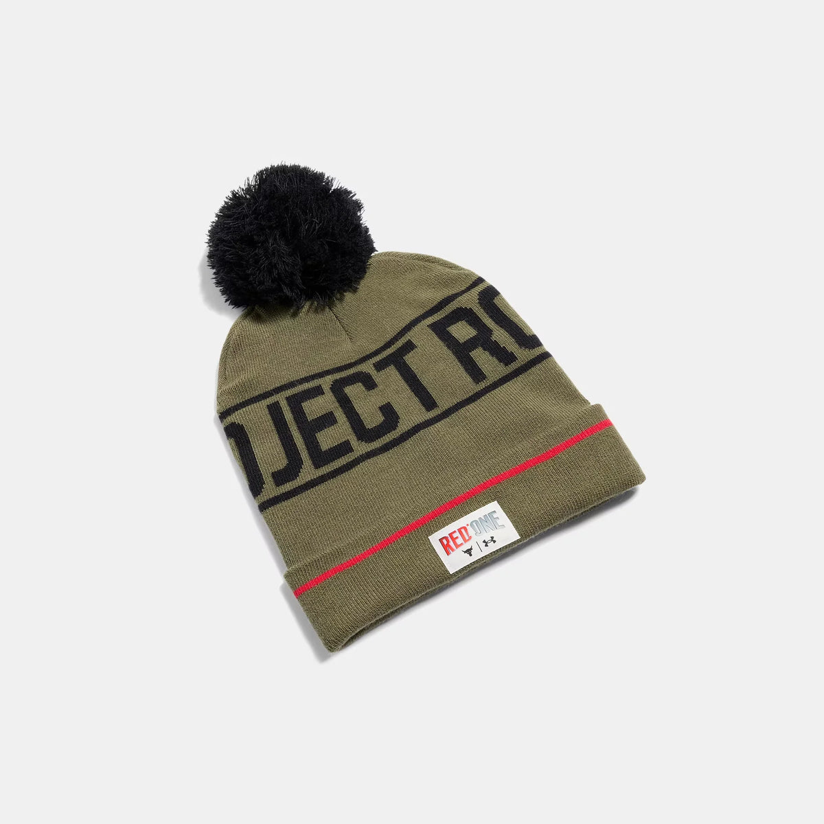 Project Rock Red One Men's Pom Beanie