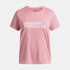 UA Tech™ Twist Wordmark Logo Girls' Short Sleeve